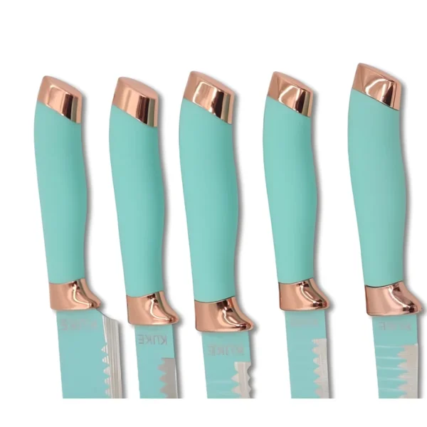 AIYI Non Stick Knife Set AY097-005(AY-005/DY-005) Apple Green 8pcs