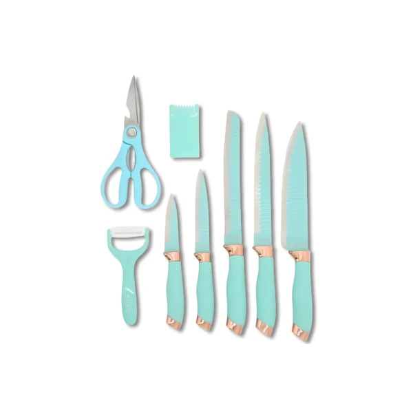AIYI Non Stick Knife Set AY097-005(AY-005/DY-005) Apple Green 8pcs