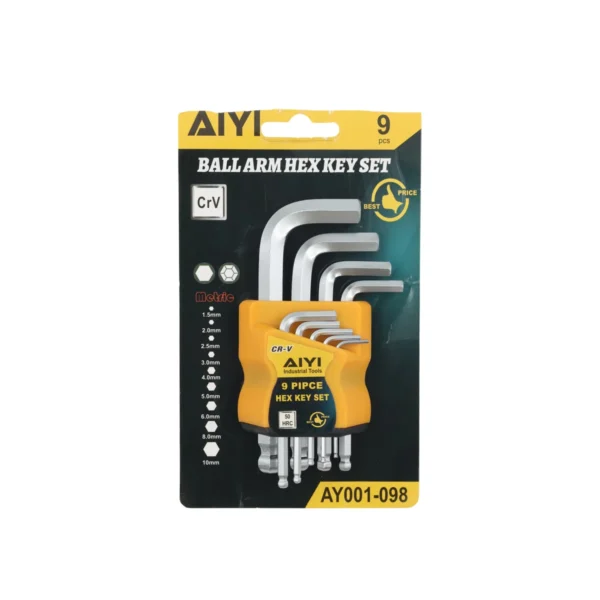 AIYI short Allen key ball 9pcs AY001-098/9PC