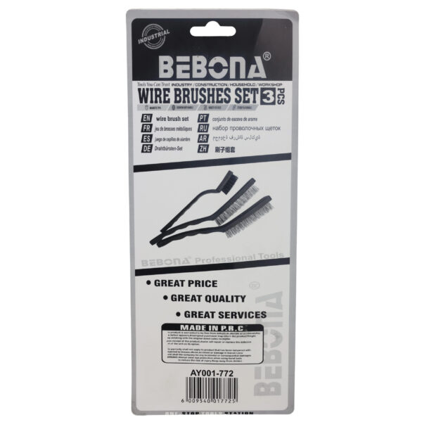 3pcs plastic handle wire brush set AY001-772/3pc