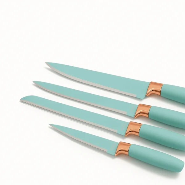 AIYI Non Stick Knife Set AY097-005(AY-005/DY-005) Apple Green 8pcs