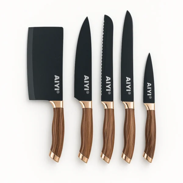 AIYI Stainless Steel Cutlery Set AY097-009A Wood 9pcs