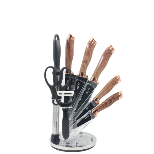 AIYI Stainless Steel Cutlery Set AY097-009A Wood 9pcs