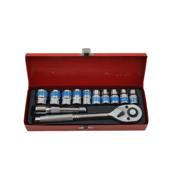 AIYI 1/2"Dr. Socket Set (Blue Ribbon Iron Box) AY187-007 12pcs