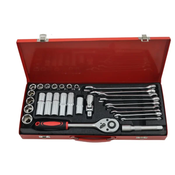 AIYI 1/2"Dr.socket Sets(Red Iron Box) AY187-016 29pcs