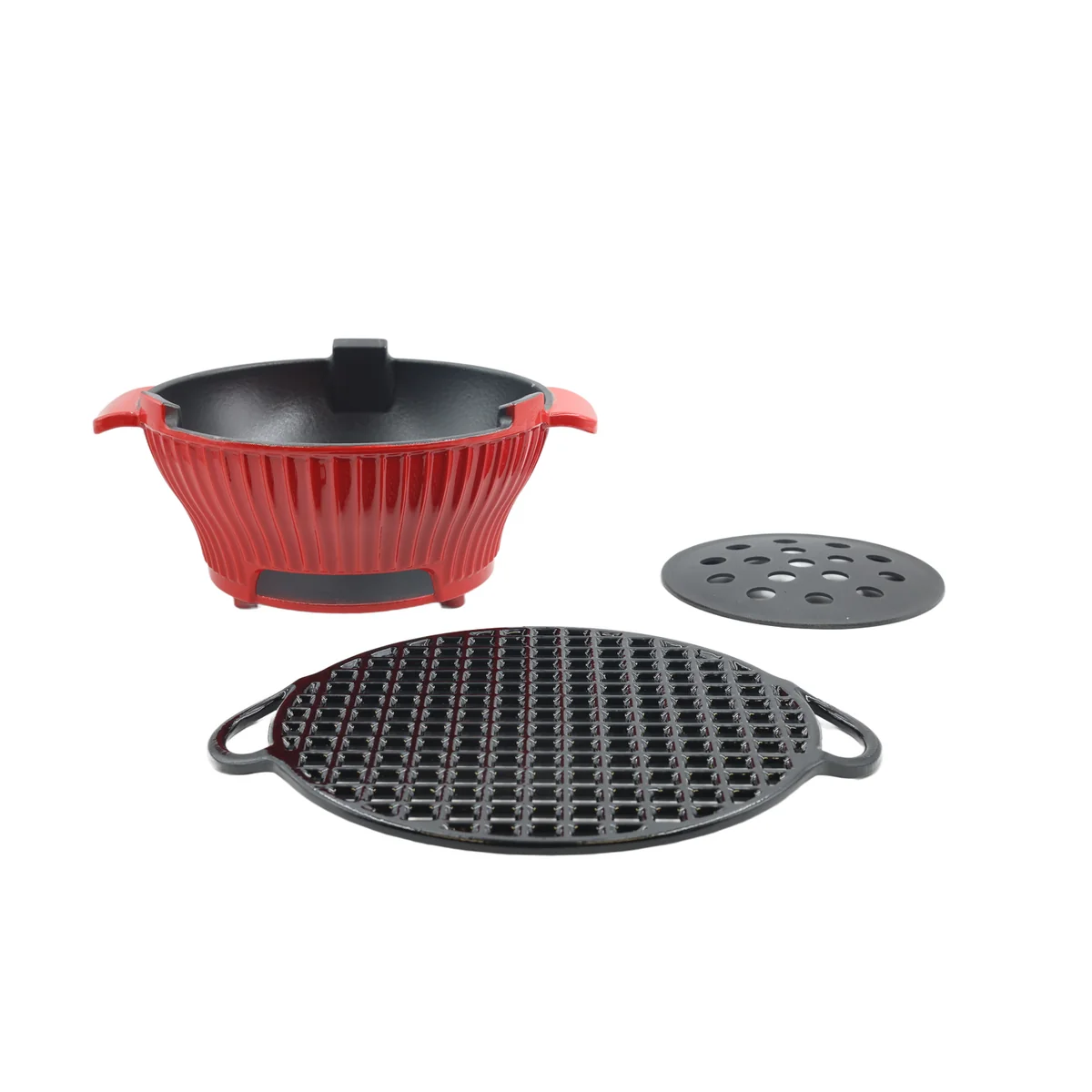 AIYI Cast Iron Charcoal Furnace 26cm AY378-015 Red - Image 3