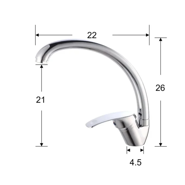 AIYI Basin Mixer Long AY406-009 Silver