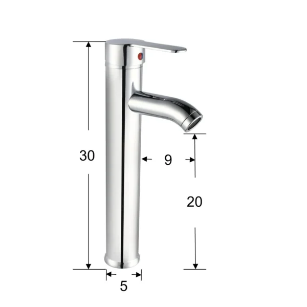AIYI Basin Mixer Single Long AY406-015 Silver