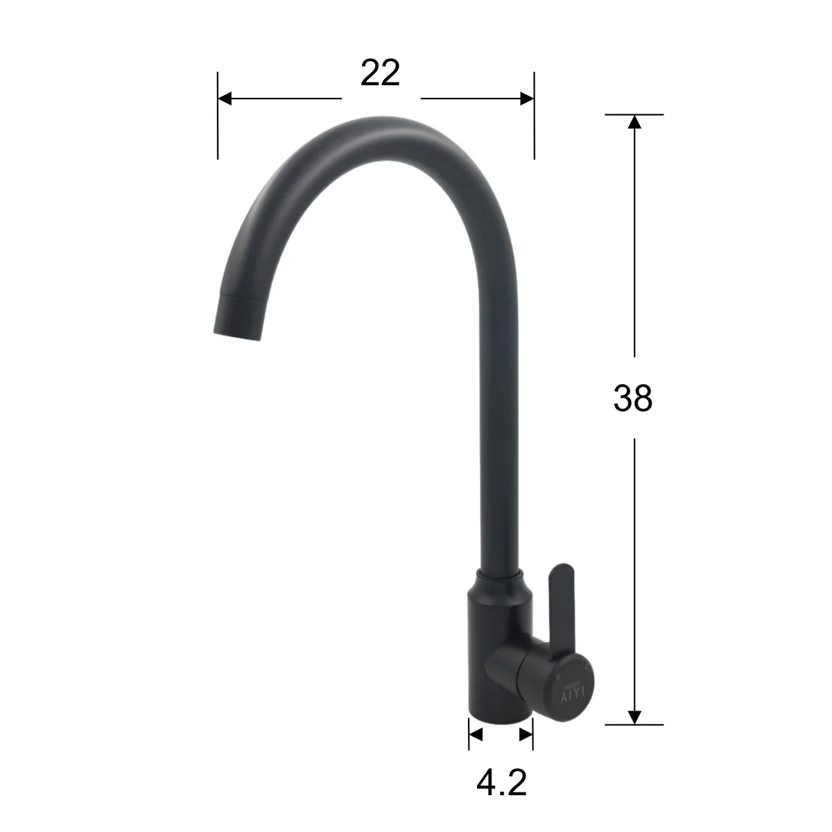 AIYI Kitchen Sink Tap AY406-051 Matte Black - Image 2