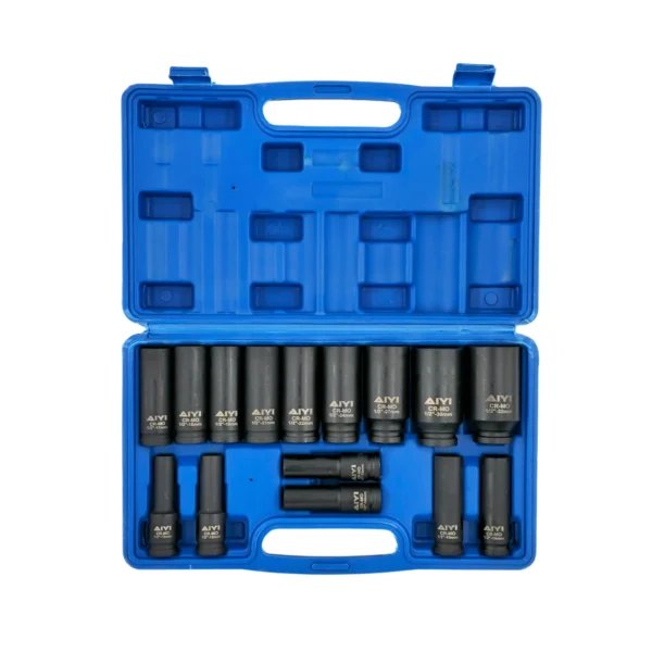 AIYI 15-Piece 1/2 Inch Deep Impact Socket Set AY017-044