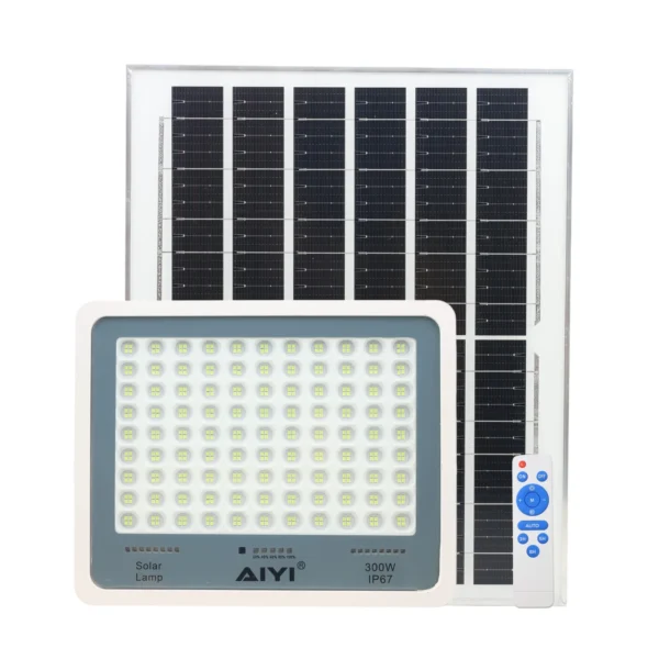 AIYI 300W Solar Flood Light with Remote & Separate Panel AY399-036