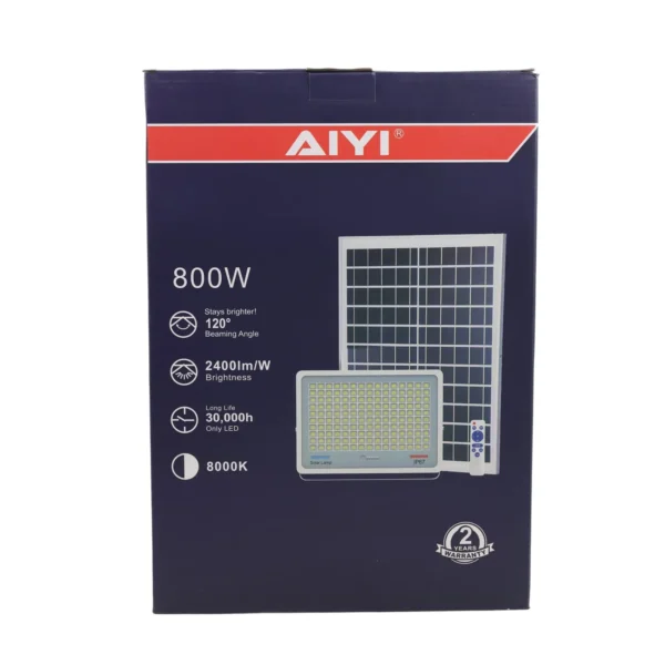 AIYI 800W Solar Flood Light with Remote & Separate Panel AY399-038