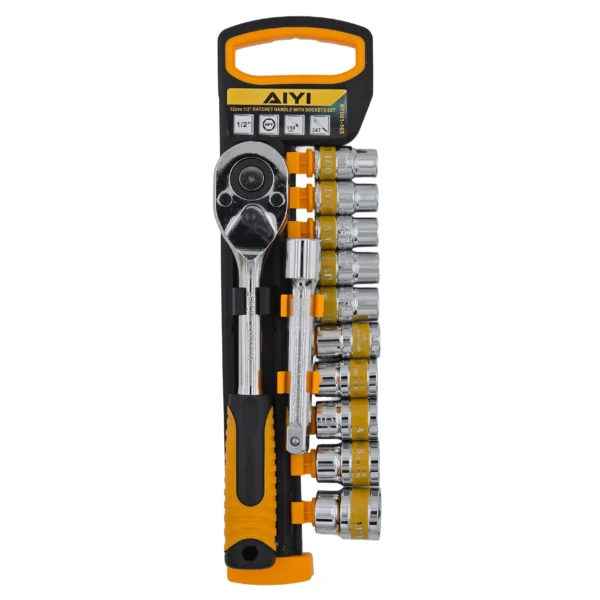 AIYI 6PT 1/2” Drive Socket Set with Ratchet AY001-165