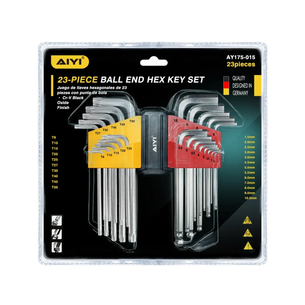 AIYI 23-Piece Ball End Hex Key Set – Allen and Torx Keys – AY175-015 ...