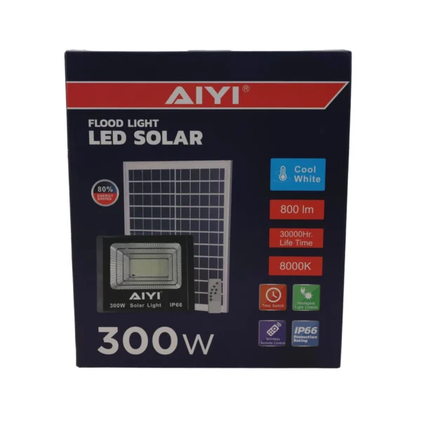 AIYI 300W Solar Flood Light with Remote AY399-031