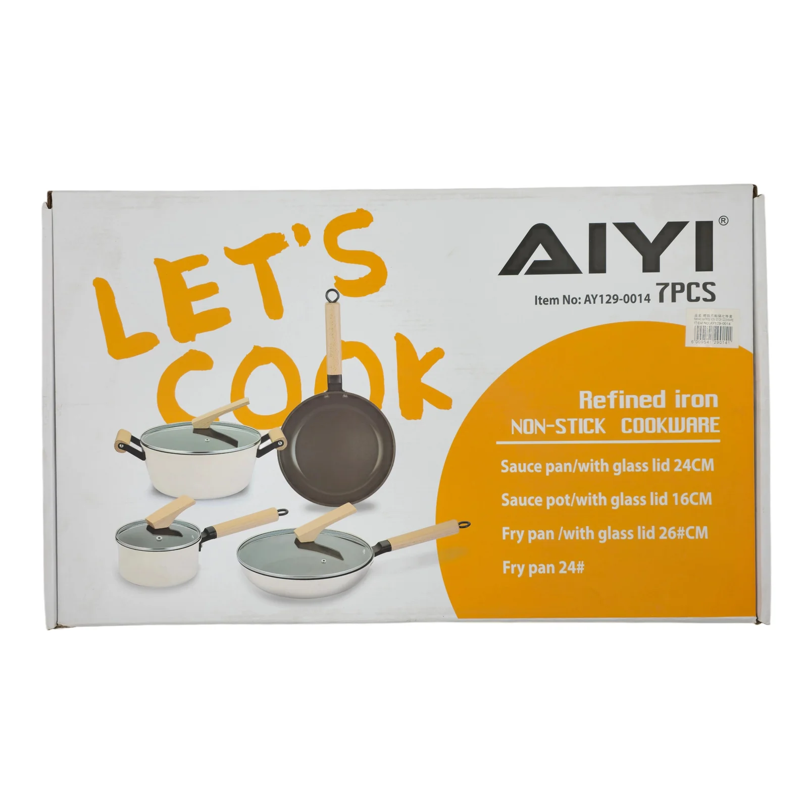 AIYI 7-Piece Non-Stick Cookware Set with Wooden Handles AY129-014 - Image 8