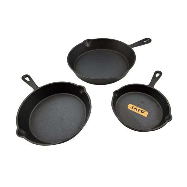 AIYI 3-Piece Cast Iron Frying Pan Set AY377-004