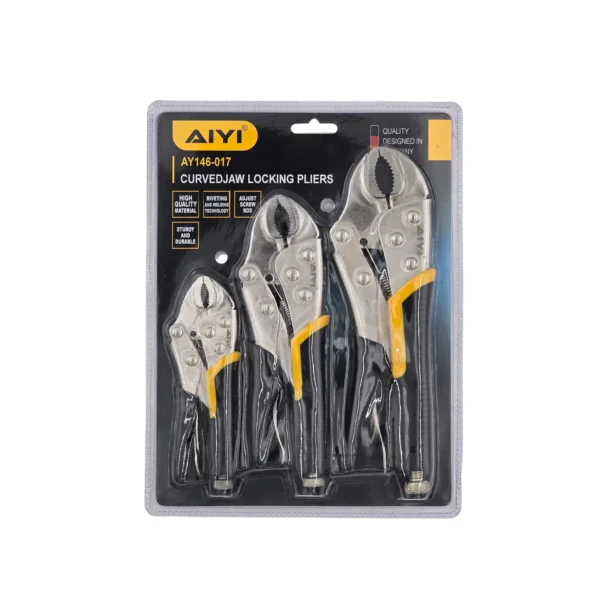 AIYI 3-Piece Curved Jaw Locking Plier Set AY146-017