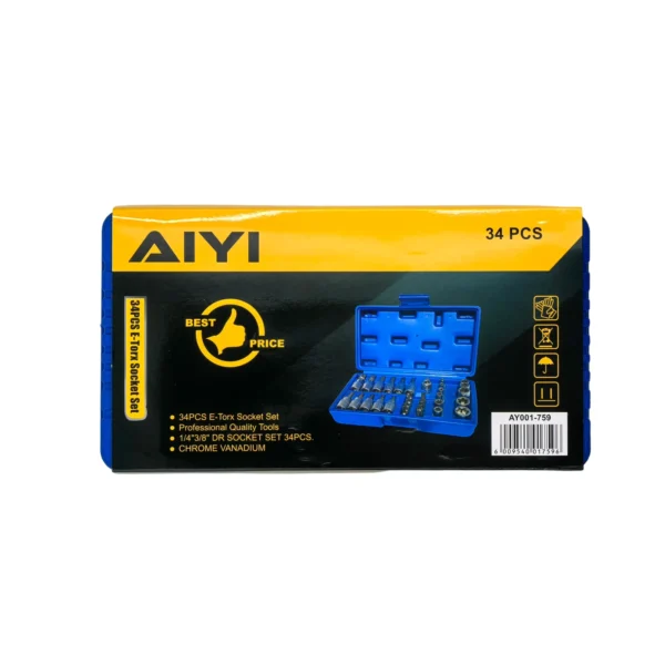 AIYI 34-Piece Torx & E-Type Socket Bit Set AY001-759