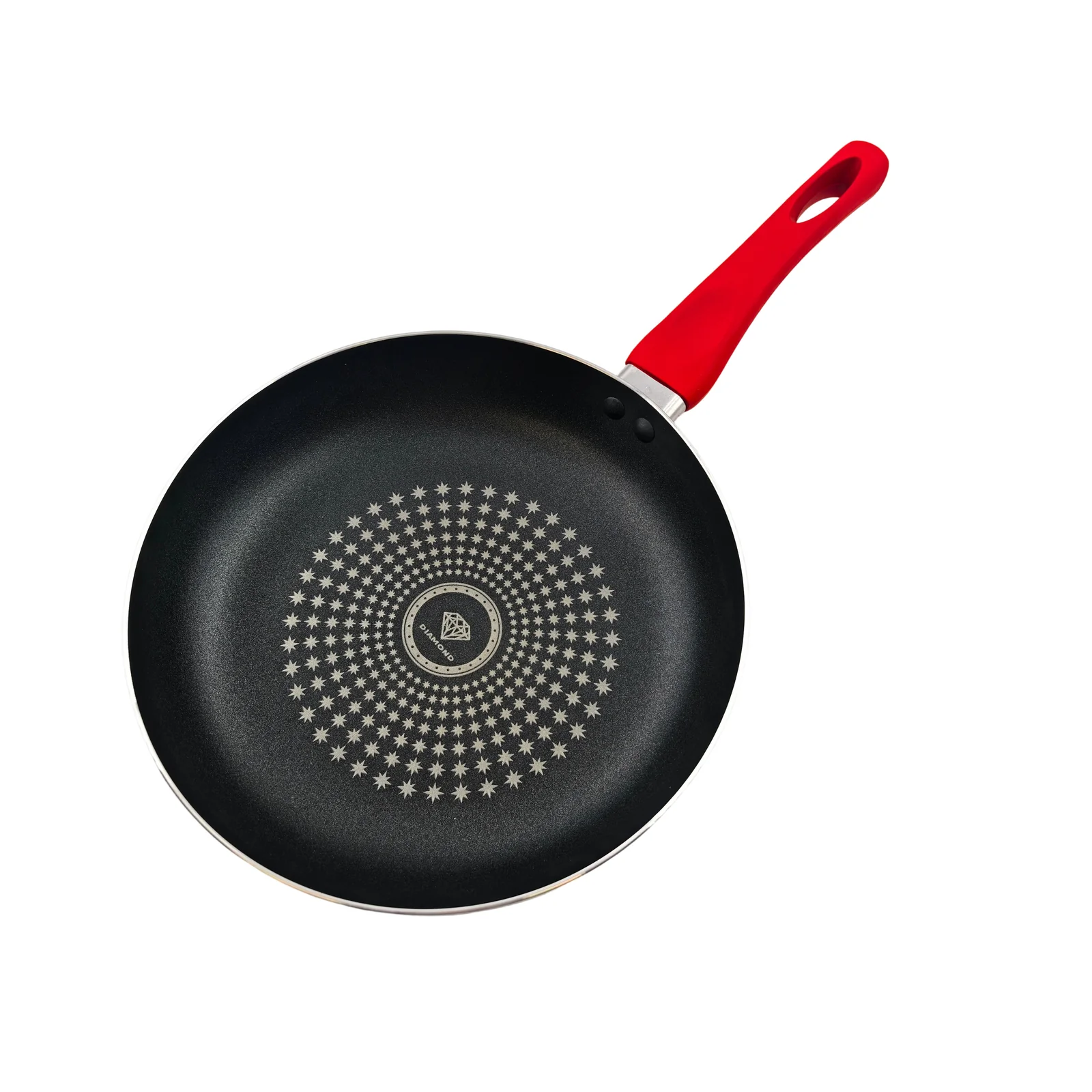 24CM Red Non-Stick Frying Pan with Heat-Resistant Handle AY129-004 - Image 3