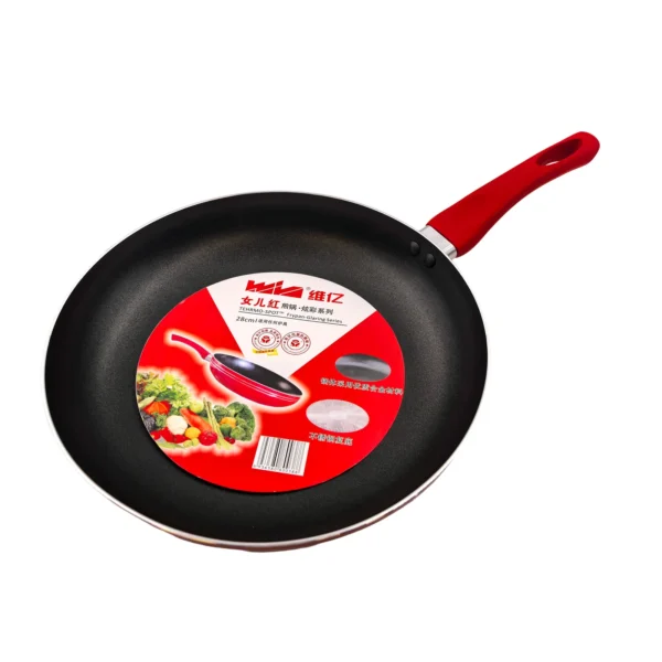 28CM Red Non-Stick Frying Pan with Heat-Resistant Handle AY129-006