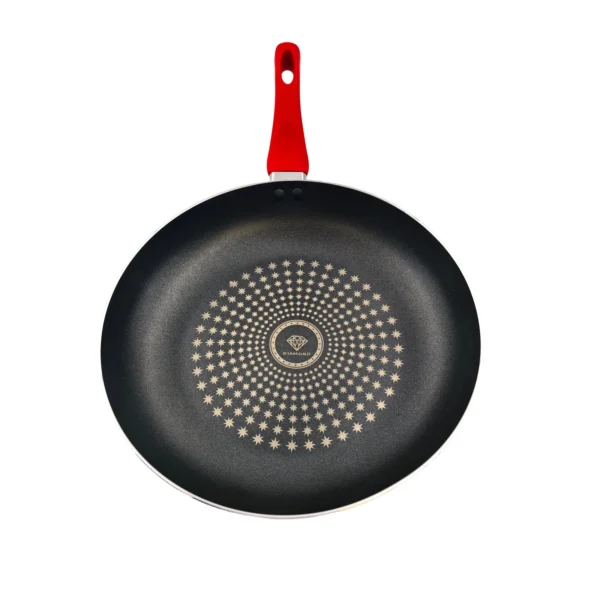 28CM Red Non-Stick Frying Pan with Heat-Resistant Handle AY129-006