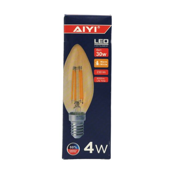 10-Pack AIYI LED Candle Bulb C35 – 4W E14 Warm White 2700K AY398-001