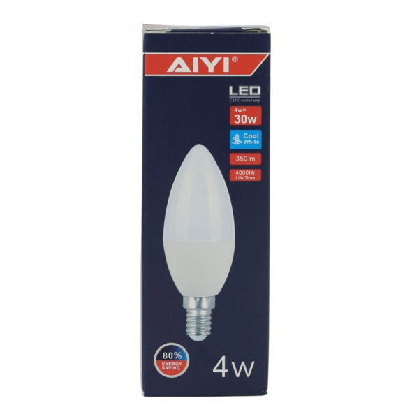 10-Pack AIYI 4W C37 LED Candle Bulb – 350lm, 6500K Cool White, E14 Connector AY398-068