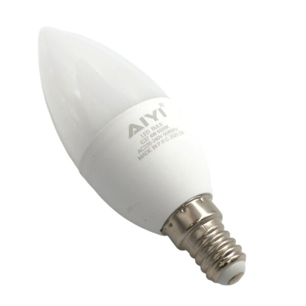 10-Pack AIYI 4W C37 LED Candle Bulb – 350lm, 6500K Cool White, E14 Connector AY398-068