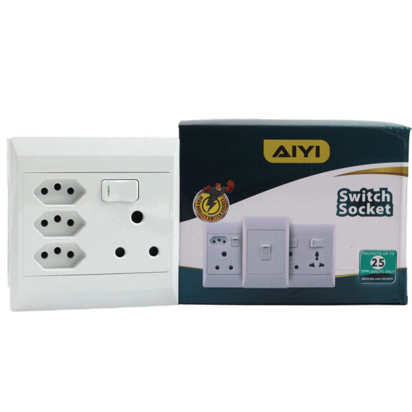 AIYI Double switch socket 4*4 white 16A 250V AY299-514