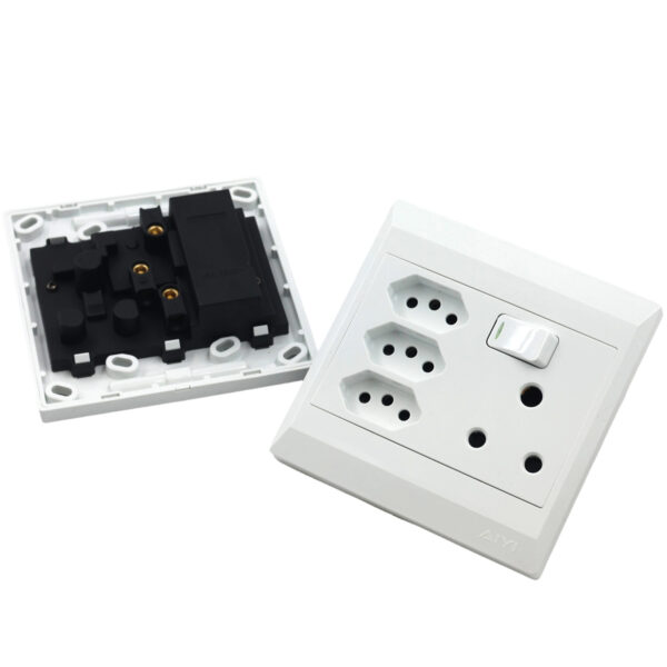 AIYI Double switch socket 4*4 white 16A 250V AY299-514