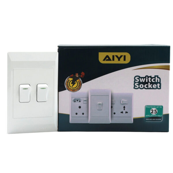 AIYI 2Leverswitch 2*4 white 16A 250V AY299-502