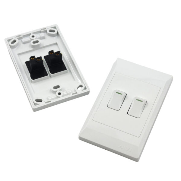 AIYI 2Leverswitch 2*4 white 16A 250V AY299-502