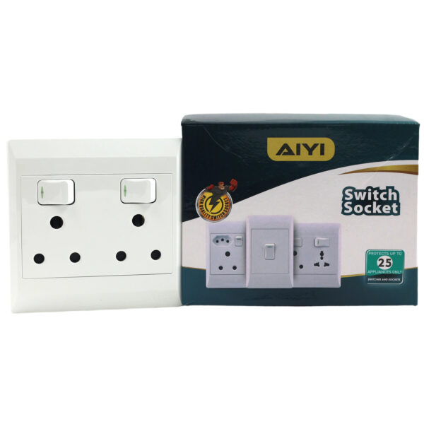 AIYI Double switch socket 4*4 white 16A 250V AY299-511