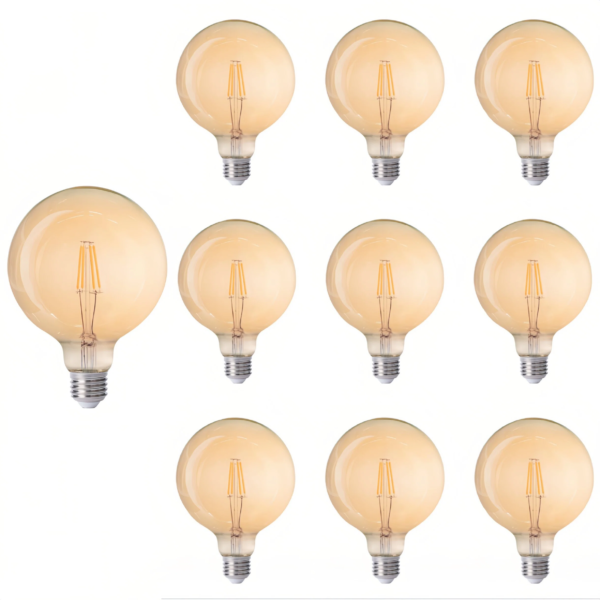 10-Pack AIYI LED Filament Globe G80 – 4W E27 Warm White 2700K AY398-005