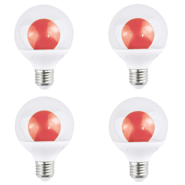 (4-Pack) AIYI 5W A80 Decorative LED Globe Bulb Red AY398-092