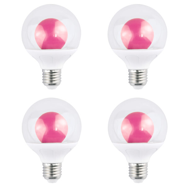 (4-Pack) AIYI 5W A80 Decorative LED Globe Bulb Pink AY398-095