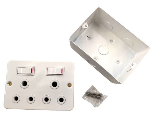 5-Pack AIYI Steel Multi-Socket Outlet 16A AY273-001