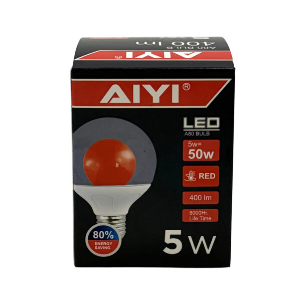 (4-Pack) AIYI 5W A80 Decorative LED Globe Bulb Red AY398-092