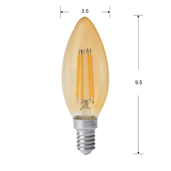 10-Pack AIYI LED Candle Bulb C35 – 4W E14 Warm White 2700K AY398-001