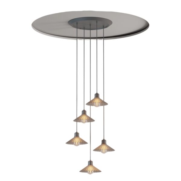 AIYI 10W 5-Light Round Pendant Ceiling Light with E27 Bulbs – Warm White 2700K AY398-048