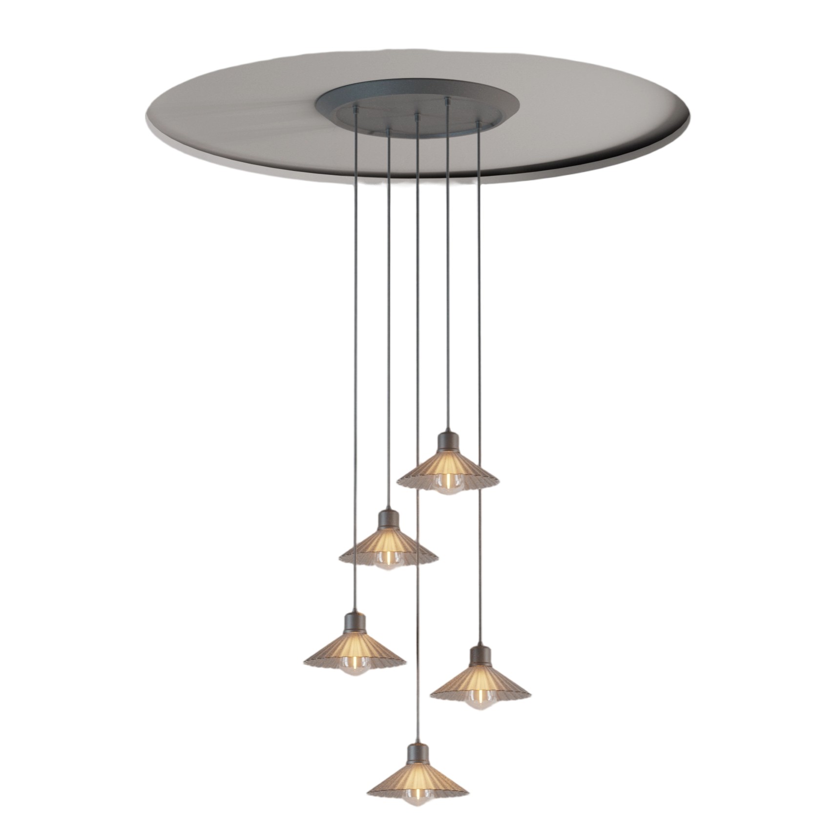 AIYI 10W 5-Light Round Pendant Ceiling Light with E27 Bulbs – Warm White 2700K AY398-048