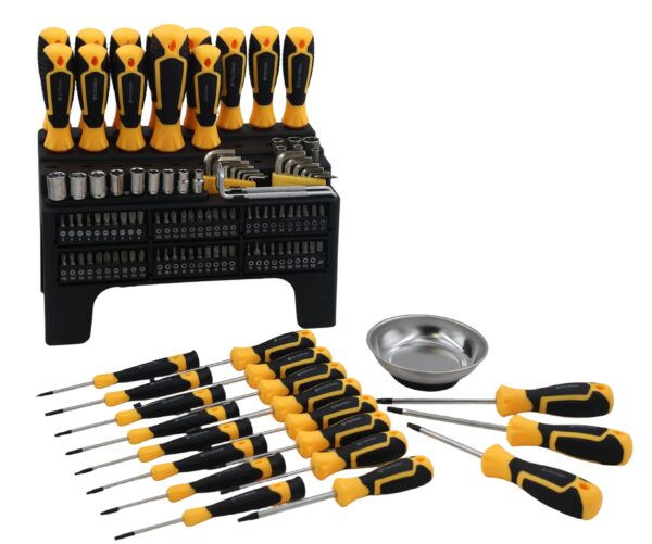 AIYI 127-Piece CR-V Magnetised Screwdriver & Bit Set with Stand AY191-127