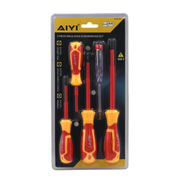 AIYI 5-Piece Insulated Screwdriver Set with Voltage Tester AY191-023