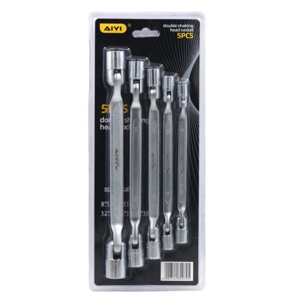 AIYI 5 Piece Flexible Double-Ended 12-Point Socket Spanner Set CR-V 8-19mm AY282-705
