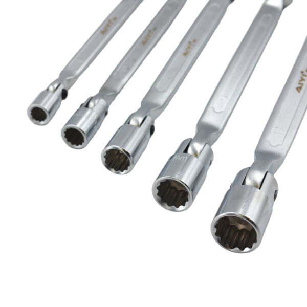 AIYI 5 Piece Flexible Double-Ended 12-Point Socket Spanner Set CR-V 8-19mm AY282-705