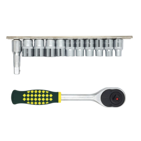 AIYI 12 Piece 1/2-Inch Ratchet & Socket Set CR-V 8-19mm AY282-644