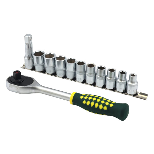 AIYI 12 Piece 1/2-Inch Ratchet & Socket Set CR-V 8-19mm AY282-644