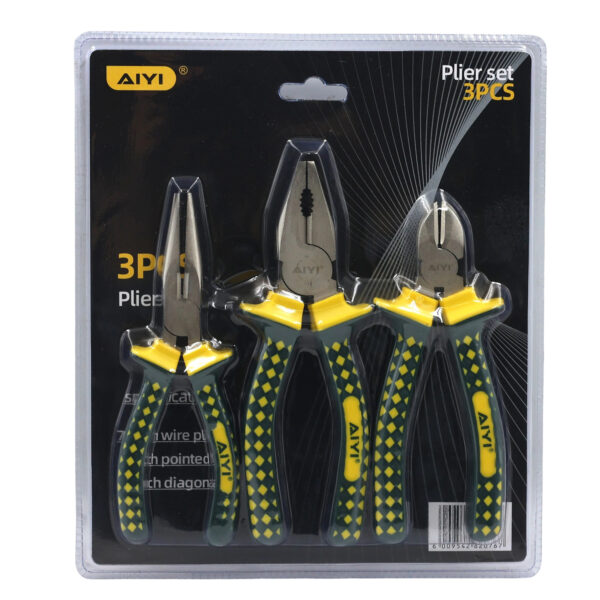 AIYI 3-Piece Plier Set – Combination, Long Nose & Side Cutters AY282-767