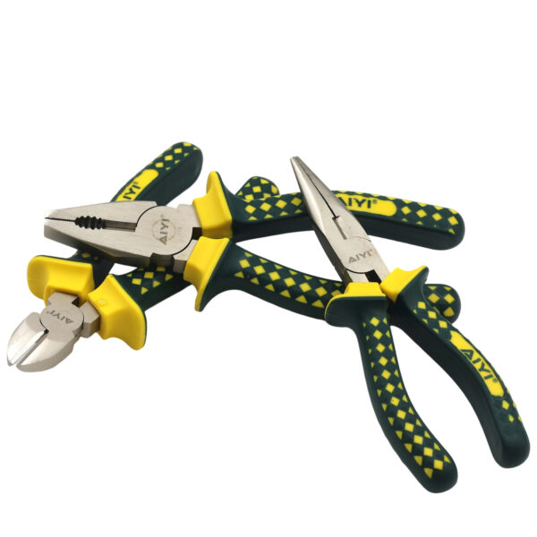 AIYI 3-Piece Plier Set – Combination, Long Nose & Side Cutters AY282-767